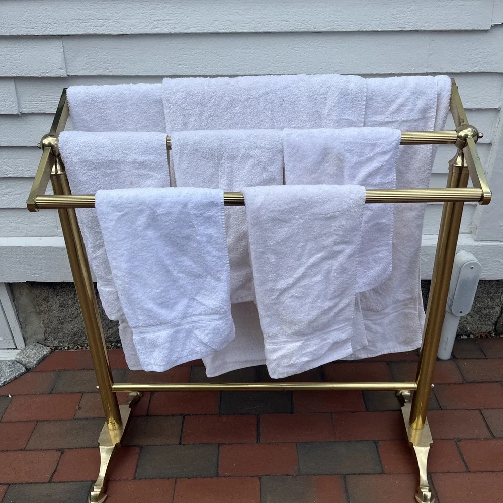 Ralph Lauren White Towels Set 8 Piece Bath + Hand Towel Wash Cloth, Used